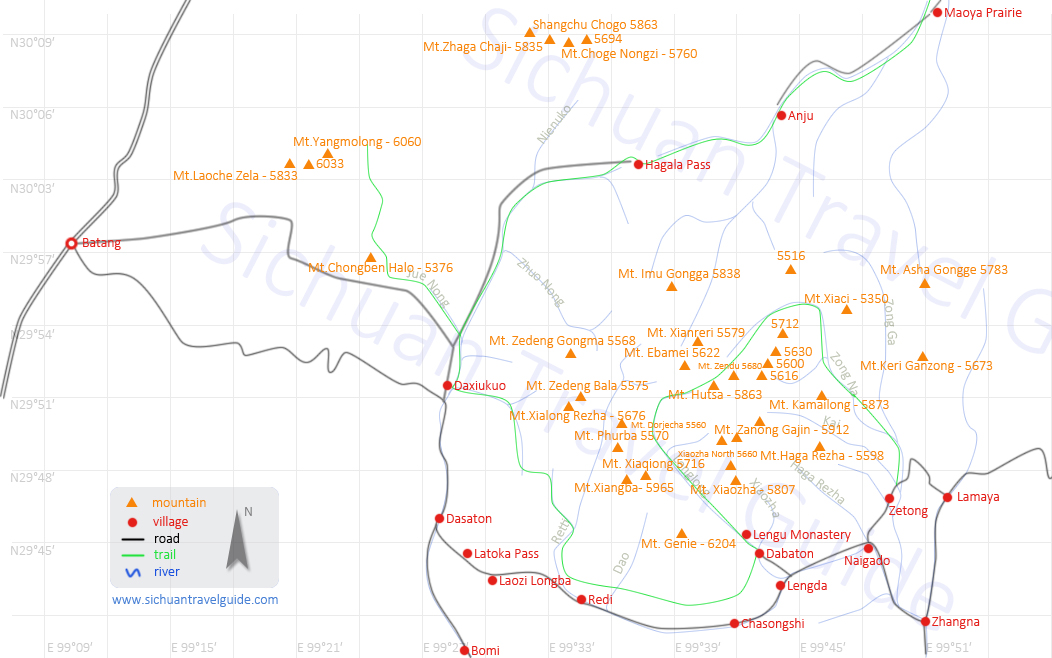 Genyen Hiking Map