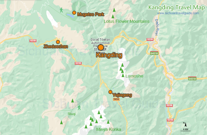 Gongga Riuqie Hiking Map